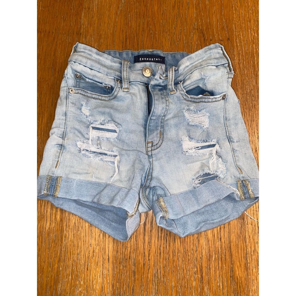 Aeropostale High Rise Curvy Midi Shorts-000